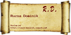 Ruzsa Dominik névjegykártya