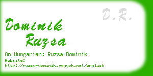dominik ruzsa business card